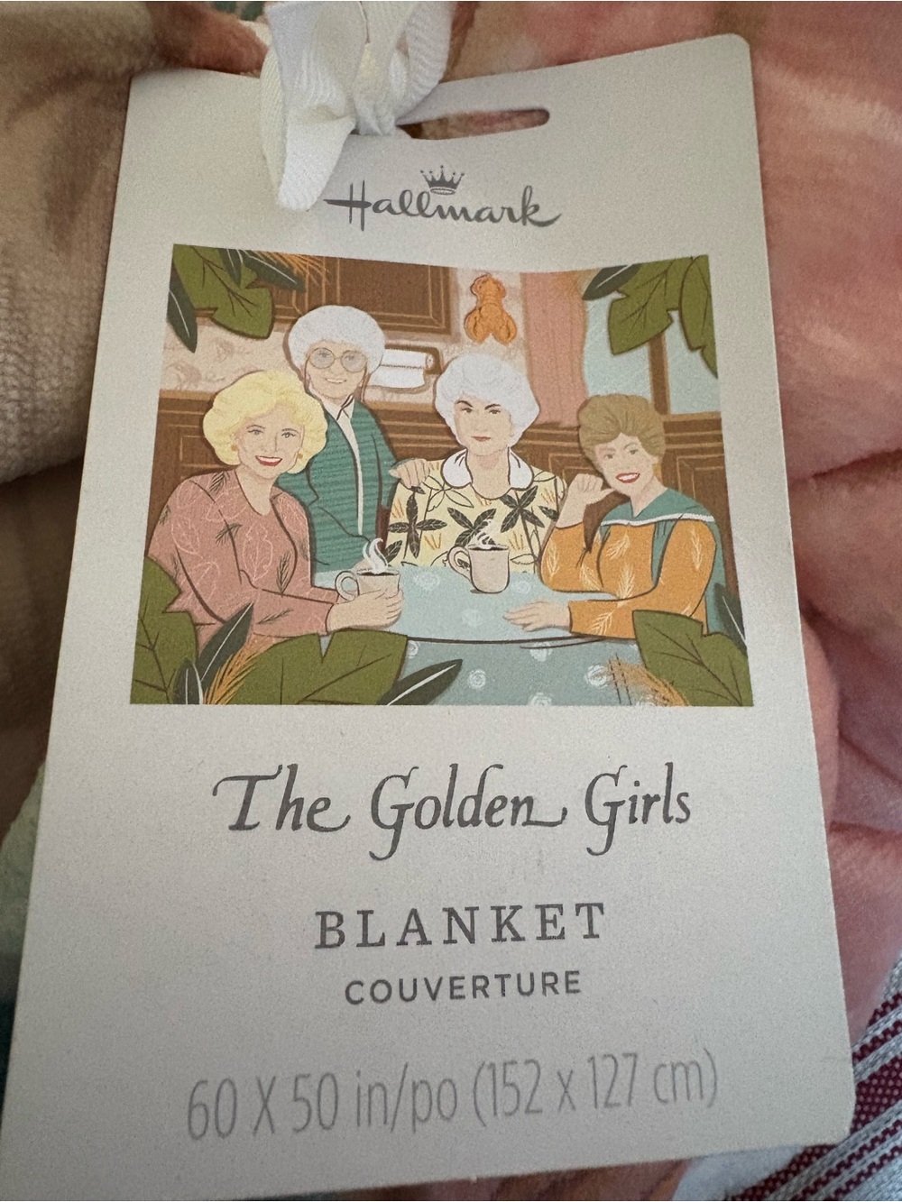 Hallmark The Golden Girls Blanket - Pink, Green, Yellow, Orange